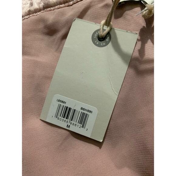 Lucky Brand boho crushed velvet cold shoulder embroidered dress size M - Picture 8 of 10